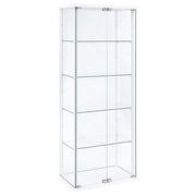  Coaster Furniture Delphinium 950170WHT 4-Shelf Clear Glass Curio Display Cabinet - White IMAGE 1