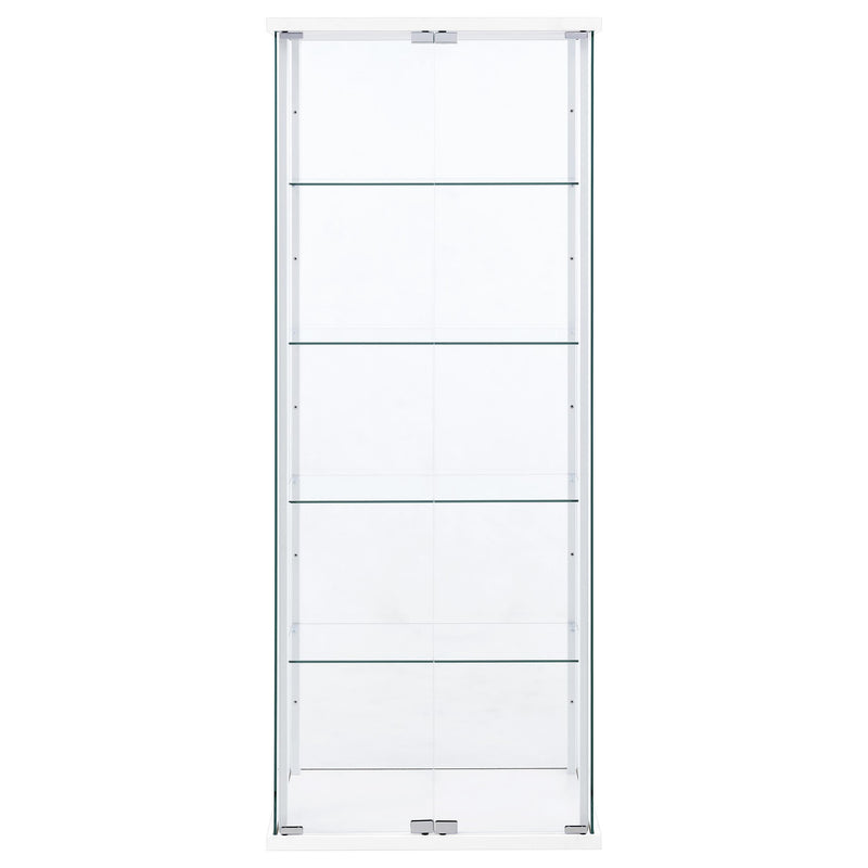  Coaster Furniture Delphinium 950170WHT 4-Shelf Clear Glass Curio Display Cabinet - White IMAGE 13