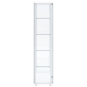  Coaster Furniture Delphinium 950170WHT 4-Shelf Clear Glass Curio Display Cabinet - White IMAGE 2