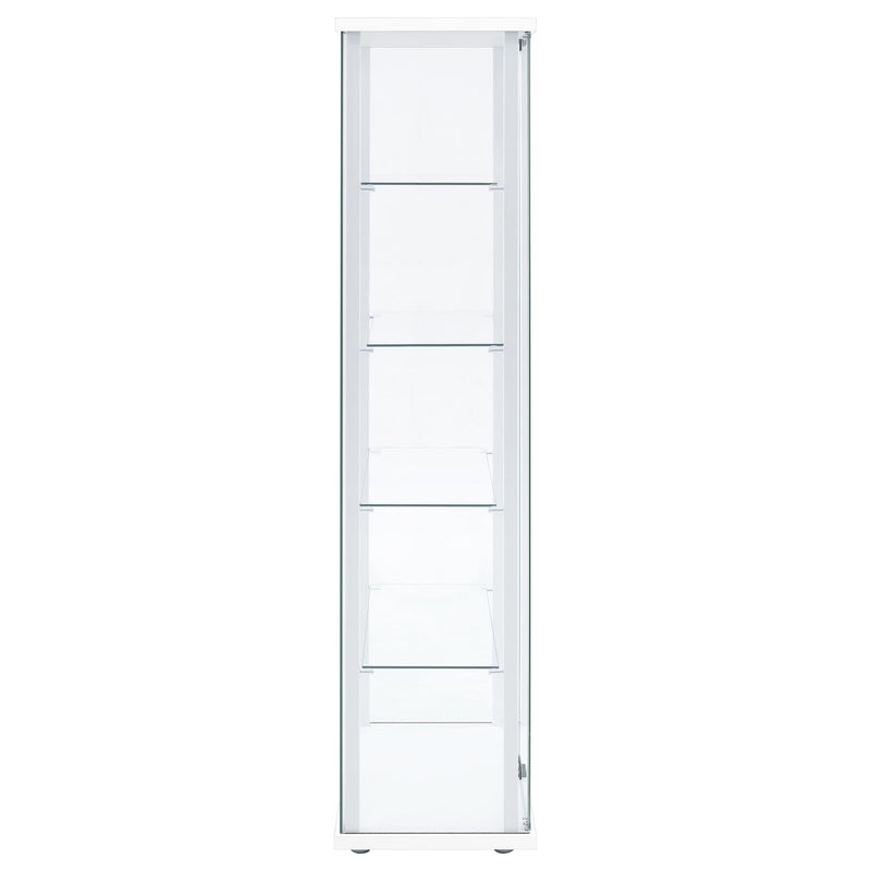  Coaster Furniture Delphinium 950170WHT 4-Shelf Clear Glass Curio Display Cabinet - White IMAGE 2