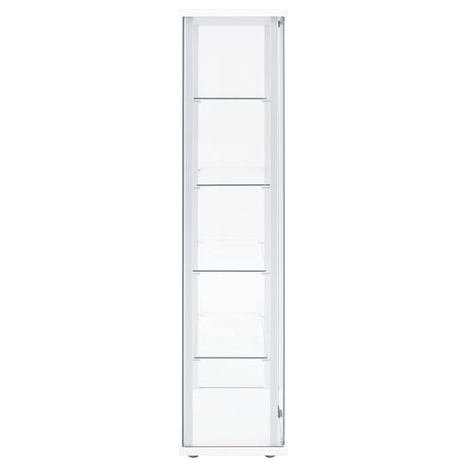  Coaster Furniture Delphinium 950170WHT 4-Shelf Clear Glass Curio Display Cabinet - White IMAGE 2
