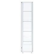  Coaster Furniture Delphinium 950170WHT 4-Shelf Clear Glass Curio Display Cabinet - White IMAGE 3