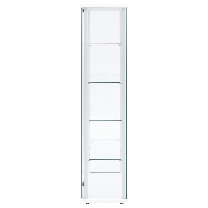  Coaster Furniture Delphinium 950170WHT 4-Shelf Clear Glass Curio Display Cabinet - White IMAGE 3