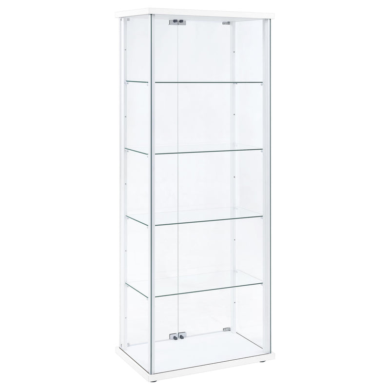  Coaster Furniture Delphinium 950170WHT 4-Shelf Clear Glass Curio Display Cabinet - White IMAGE 4