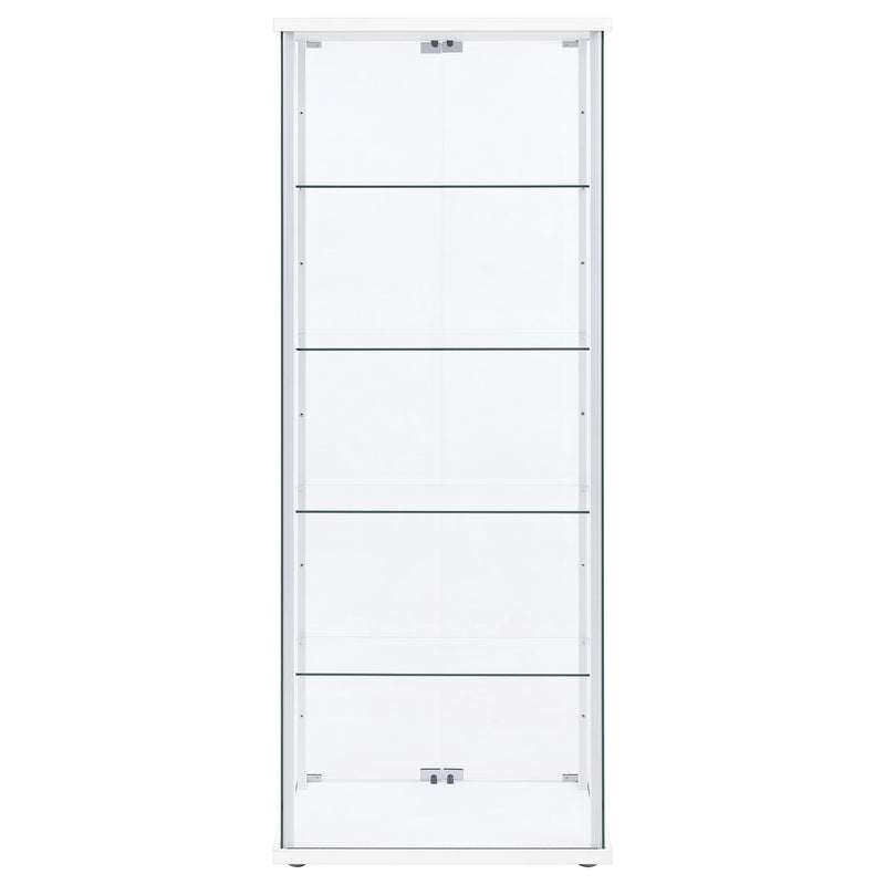  Coaster Furniture Delphinium 950170WHT 4-Shelf Clear Glass Curio Display Cabinet - White IMAGE 6