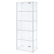  Coaster Furniture Delphinium 950170WHT 4-Shelf Clear Glass Curio Display Cabinet - White IMAGE 8