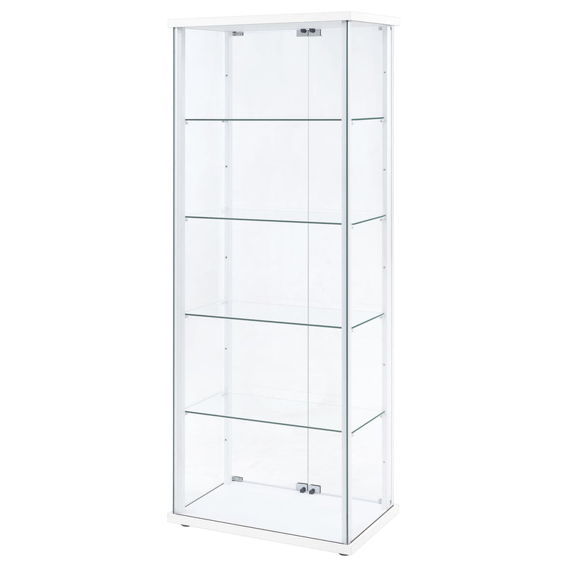  Coaster Furniture Delphinium 950170WHT 4-Shelf Clear Glass Curio Display Cabinet - White IMAGE 8