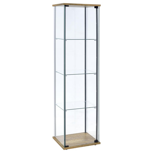  Coaster Furniture Bellatrix 950172MGO 3-shelf Clear Glass Curio Cabinet - Mango IMAGE 1
