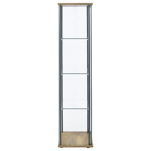  Coaster Furniture Bellatrix 950172MGO 3-shelf Clear Glass Curio Cabinet - Mango IMAGE 2