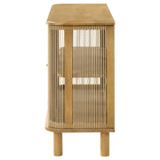  Coaster Furniture Ervine 950460 3-Door Rope Panel Sideboard Accent Storage Cabinet - Natural IMAGE 3