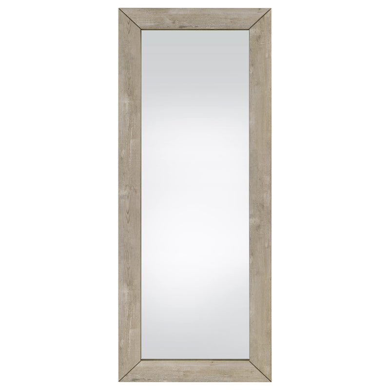  Coaster Furniture Cadence 961655 Tempered Glass Full Length Mirror - Grey Washed Oak IMAGE 2
