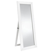  Coaster Furniture Cadence 961656 Tempered Glass Full Length Mirror - White High Gloss IMAGE 1