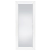  Coaster Furniture Cadence 961656 Tempered Glass Full Length Mirror - White High Gloss IMAGE 2