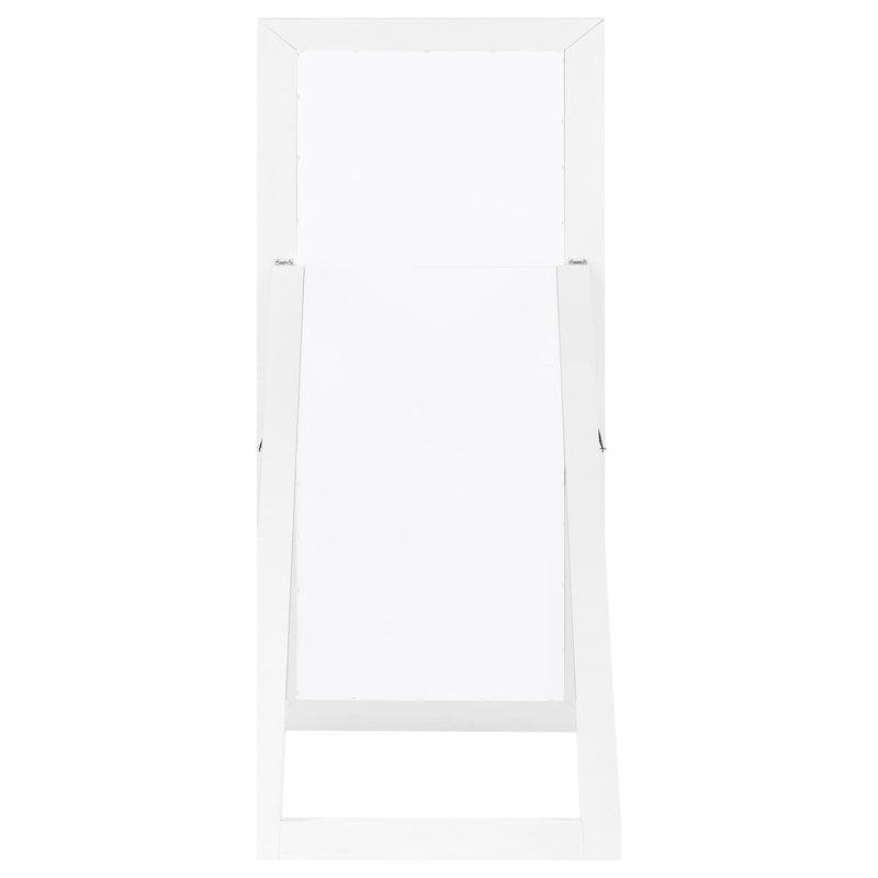  Coaster Furniture Cadence 961656 Tempered Glass Full Length Mirror - White High Gloss IMAGE 4
