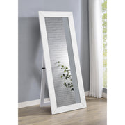  Coaster Furniture Cadence 961656 Tempered Glass Full Length Mirror - White High Gloss IMAGE 6