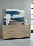 Gardenia - Six Drawer Oak Wood Dresser - Chai