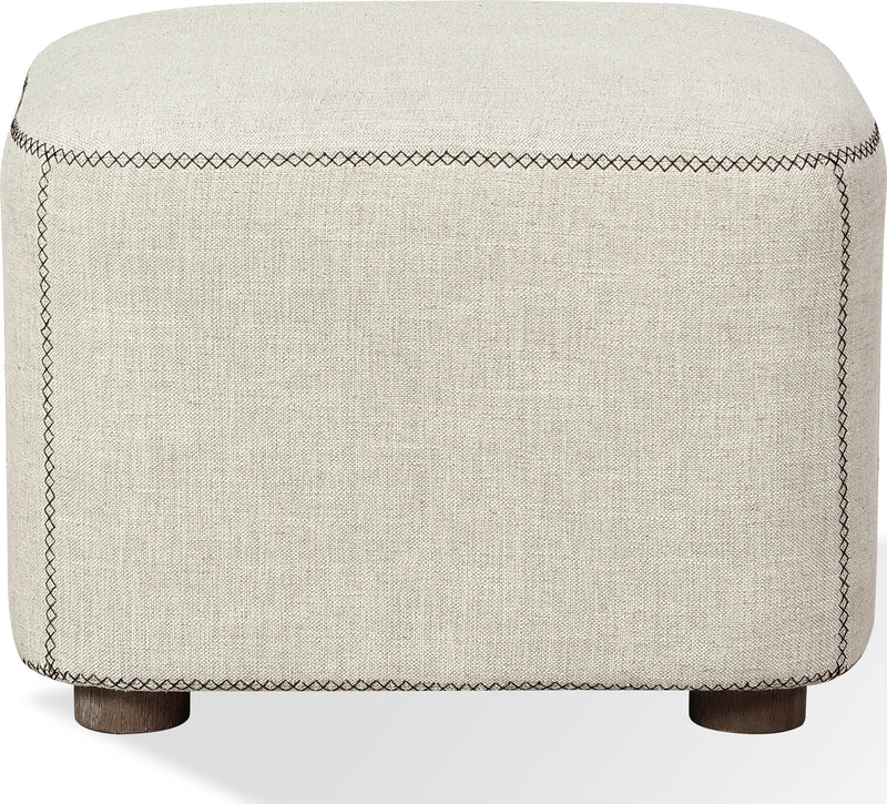 Virgil Louis - Upholstered Ottoman - Natural Linen