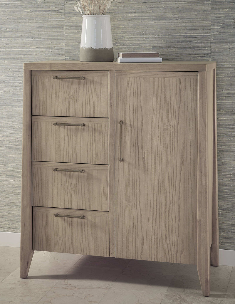 Sumire - Four Drawer One Door Ash Wood Chest - Ginger