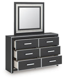 Zuraleus - 4 Pc. - Queen Upholstered Bed With Roll Slats, Dresser, Mirror And Nightstand - Black