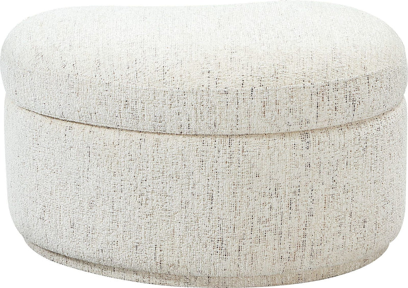 Afra - Fully Upholstered Storage Ottoman - Chinchilla