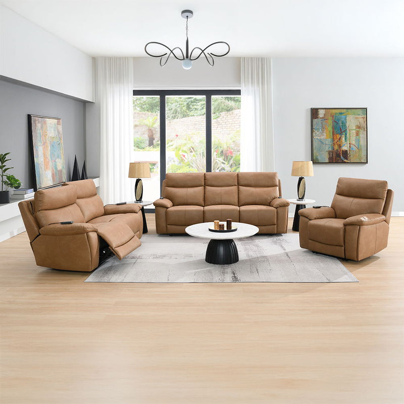 Chavis - Power Motion Recliner With USB & Power Headrest - Brown