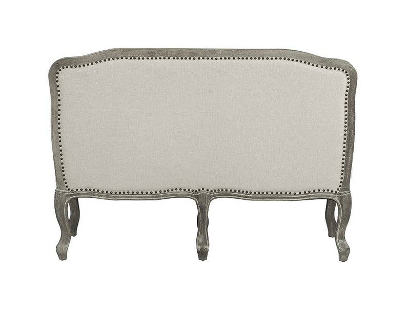 Tania - Loveseat With 2 Pillows - Cream Linen & Gray