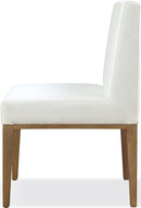 One - Modern Coastal Upholstered Dining Side Chair (Set of 2) - White Pearl And Bisque