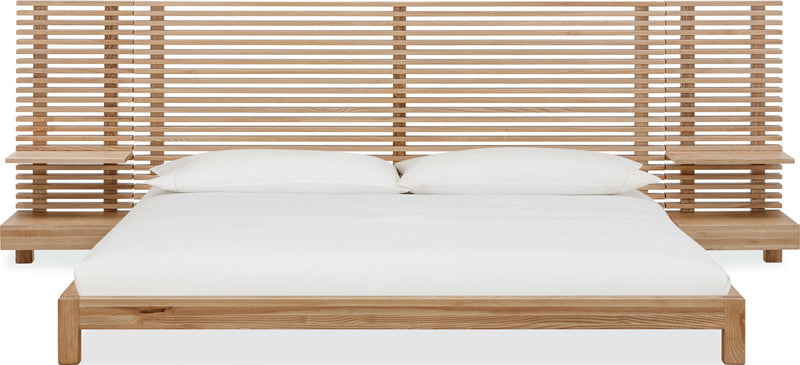 Tanner - Solid Ash Wall Bed With Integrated Nightstands