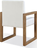 One - Modern Coastal Sled Leg Upholstered Dining Arm Chair (Set of 2) - White Pearl And Bisque