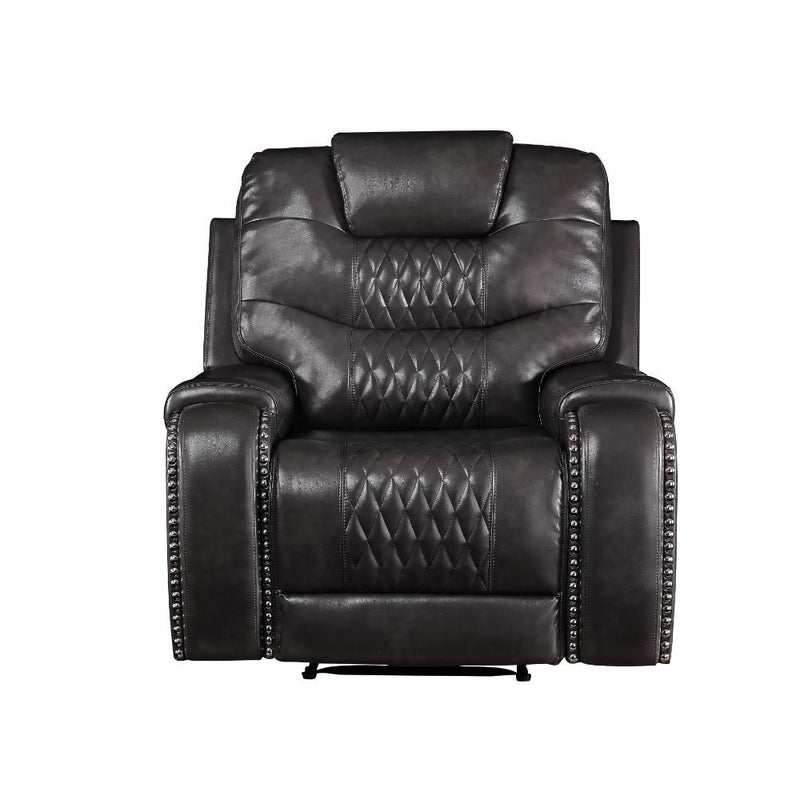 Braylon - Motion Recliner - Magnetite Synthetic Leather