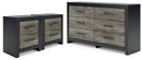 Broachmyn - 3 Pc. - Dresser And 2 Nightstands - Black / Gray
