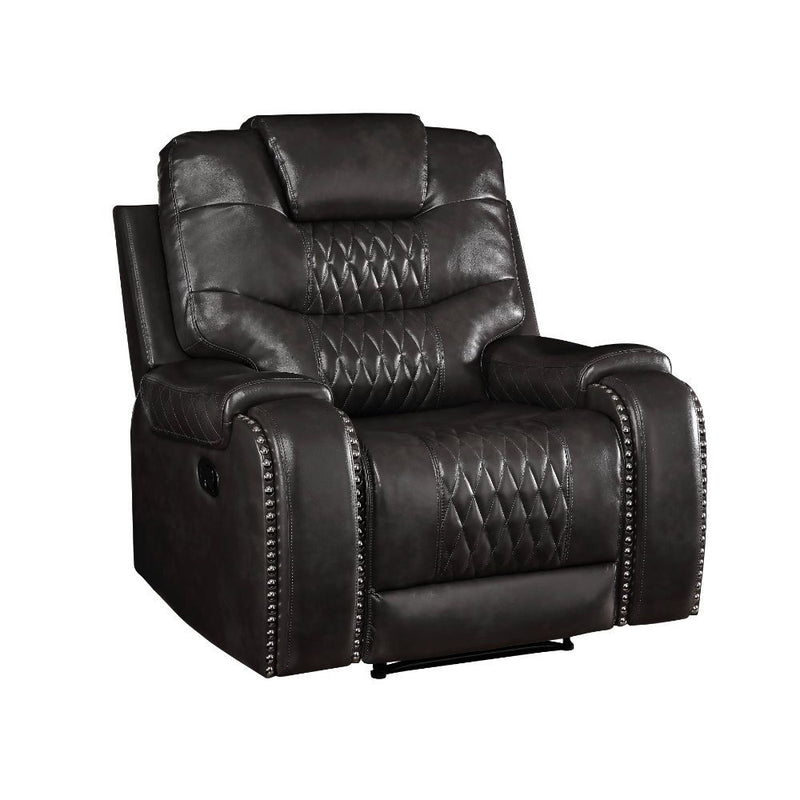 Braylon - Motion Recliner - Magnetite Synthetic Leather