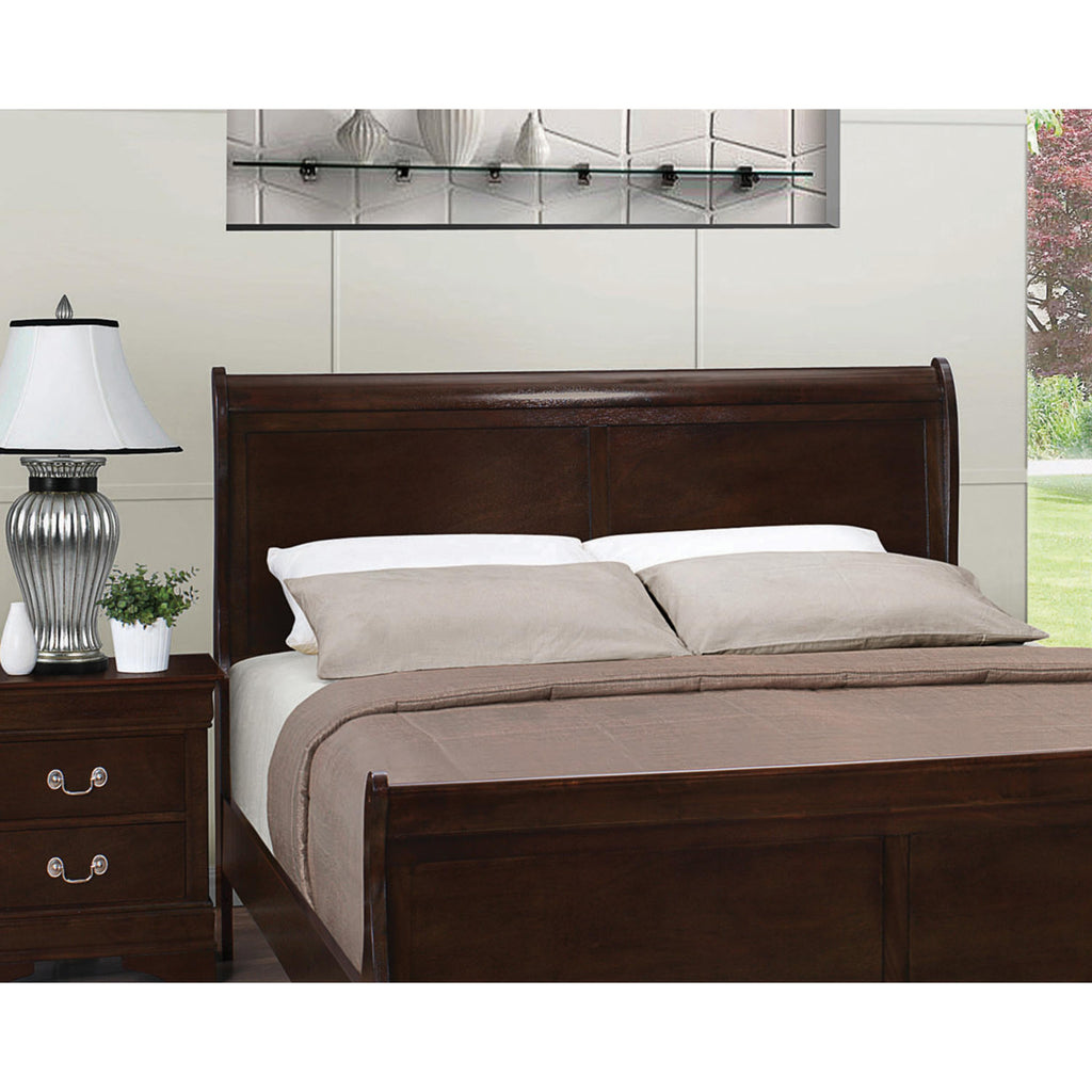 Louis Philippe Panel Sleigh Bed Cappuccino - Queen 202411Q by