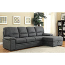 Furniture of America Alcester Stationary Faux Leather Sleeper Sectional CM6908BK-SET IMAGE 2