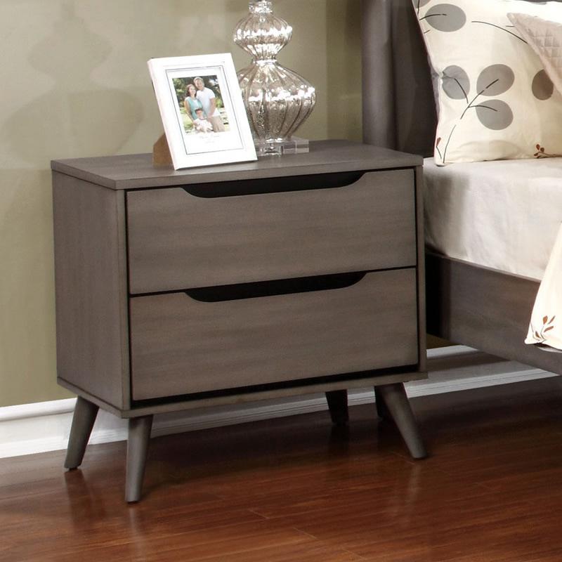 Furniture of America Lennart 2-Drawer Nightstand CM7386GY-N IMAGE 2