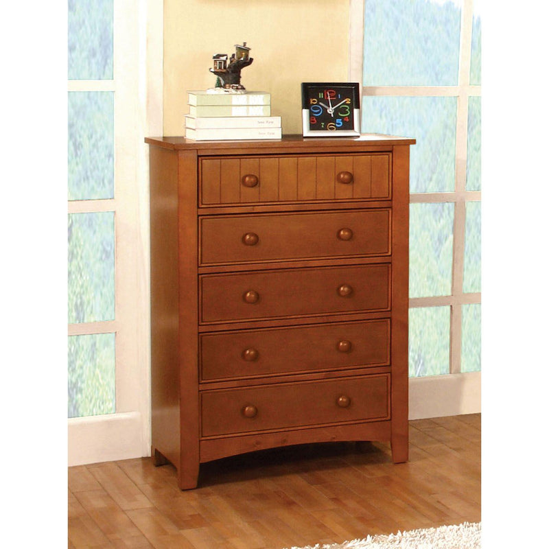 Furniture of America Omnus 5-Drawer Kids Chest CM7905OAK-C IMAGE 2