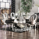 Furniture of America Orla Dining Table with Glass Top & Pedestal Base CM3726T-TABLE IMAGE 1