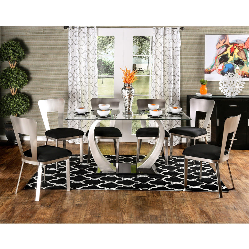 Furniture of America Nova Dining Table with Glass Top & Pedestal Base CM3728T-TABLE IMAGE 8