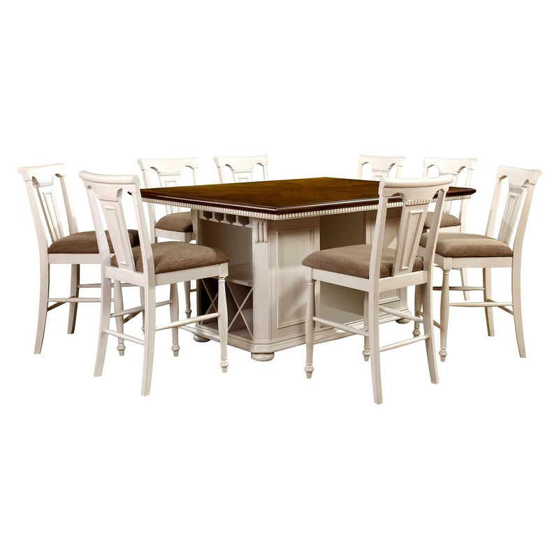 Furniture of America Sabrina Counter Height Dining Table with Pedestal Base CM3199WC-PT-TABLE IMAGE 5