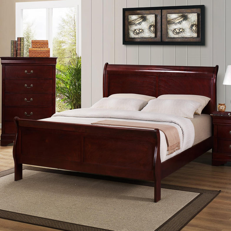 Crown Mark Louis Philip Queen Sleigh Bed B3850-Q-HBFB/B3850-Q-RAIL IMAGE 1