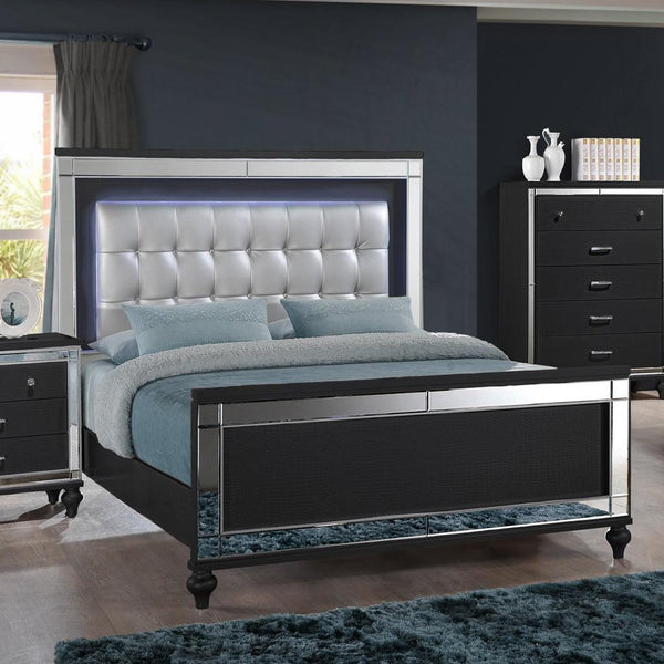 New Classic Furniture Valentino Black Panel Upholstered Queen Bed BA9698B-310/BA9698B-320/BA9698B-330 IMAGE 1