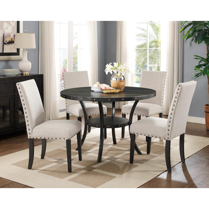 New Classic Furniture Round Crispin Dining Table with Pedestal Base D162-DT-SMK IMAGE 5