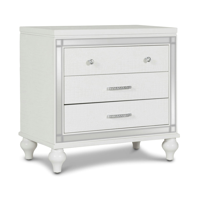 New Classic Furniture Valentino 3-Drawer Nightstand BA9698W-040 IMAGE 2