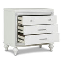 New Classic Furniture Valentino 3-Drawer Nightstand BA9698W-040 IMAGE 3