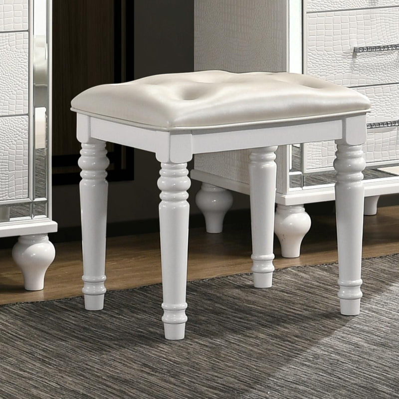 Valentino - Vanity Table Stool White Valentino - Vanity Table Stool White