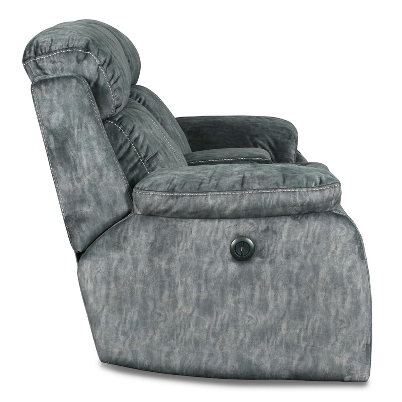 New Classic Furniture Tango Power Reclining Fabric and Leather Look Loveseat U396-25P1-SHW IMAGE 6